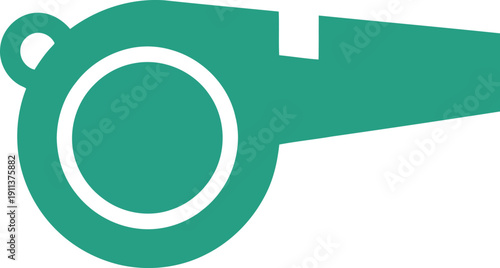 A green whistle on a white background