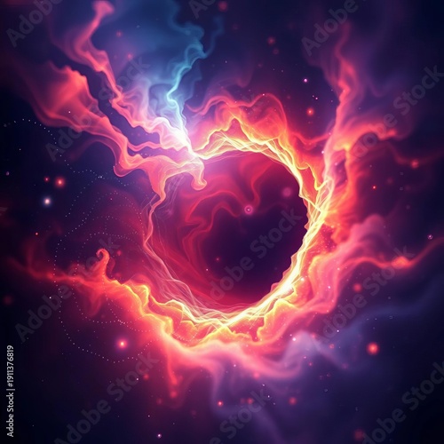 Wallpaper Mural Cosmic funnel flows into unknown, nebulae & celestial bodies form abstract representation of data convergence,  stellar funnel,  cosmic stream Torontodigital.ca