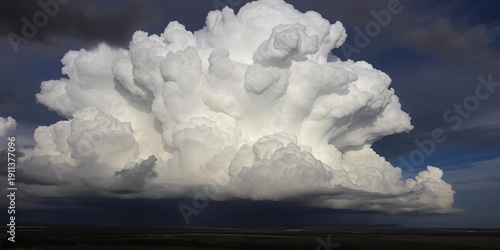 Wallpaper Mural Dense cumulonimbus clouds build dramatically over a dark, stormy landscape,   intense weather,   weather photography Torontodigital.ca
