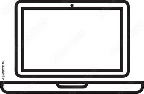 Art & Illustration, Desktop computer monitor screen icon, flat line vector
