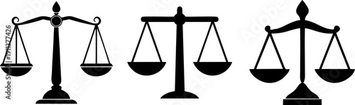 Justice Scales Balance Silhouette Vector
