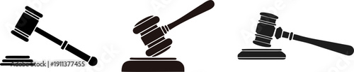 Judge Gavel Hammer Icon Vector
