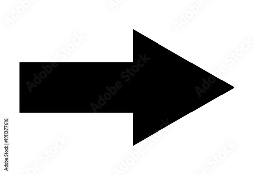 シンプルな右方向の矢印 ベクター素材