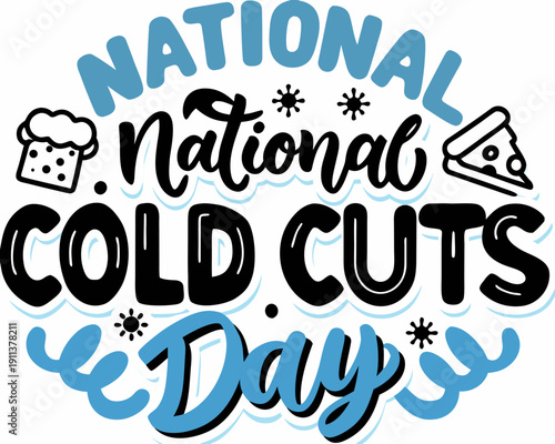 Cold Cuts Meat Vector, National Cold Cuts Day Celebration Illustration