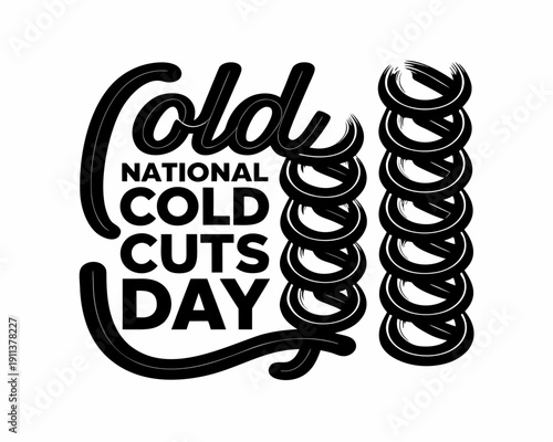 NATIONAL COLD CUTS DAY vector illustration isolated on white background