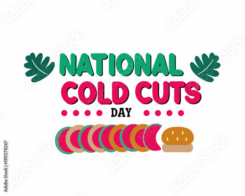 Sliced Deli Meat Vector Illustration, Sandwich Ingredients and Meat Concept