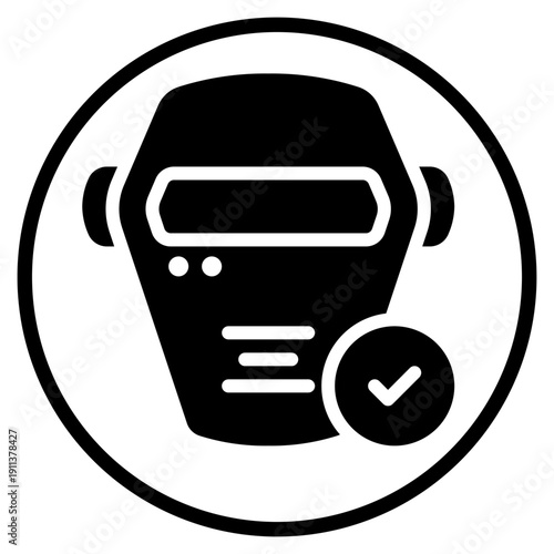 welding mask glyph icon