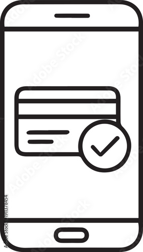 Art & Illustration, Mobile payment icon, digital wallet and transaction