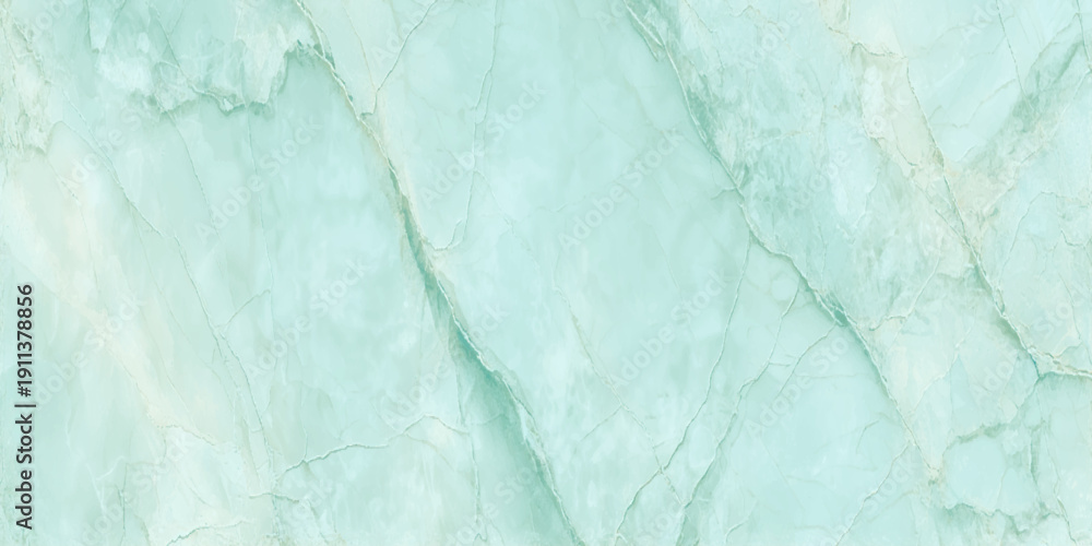 Naklejka premium A close up view showcases the beautiful calming texture and delicate veining of a light green amazonite marble slab