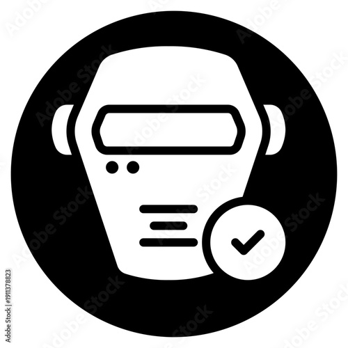 welding mask glyph icon