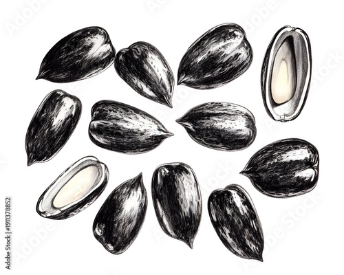 Wallpaper Mural Black and White Sunflower Seeds Torontodigital.ca