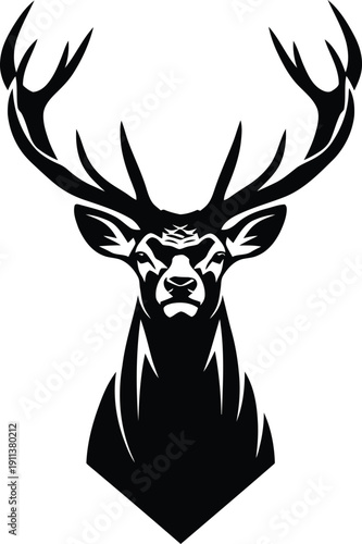Wallpaper Mural Deer Head with Large Antlers Isolated on White Background Torontodigital.ca