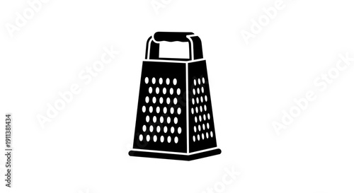Black and White Illustration of a Kitchen Grater