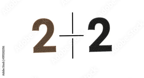 Two plus two equals four mathematical equation.