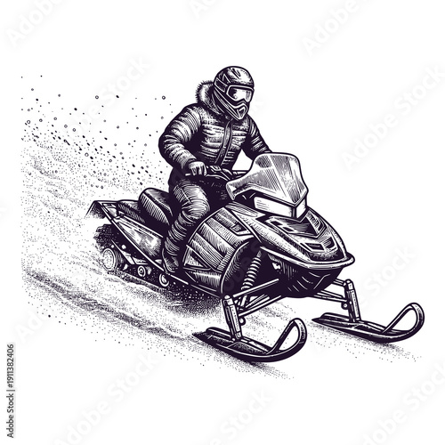 people riding snowmobile in the snow
