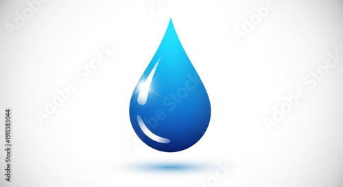 Blue Water Drop Isolated on White Background