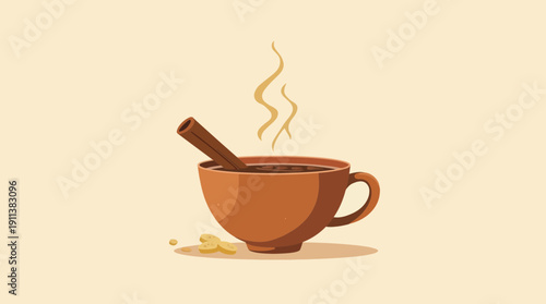 Warm Coffee Mug with Cinnamon