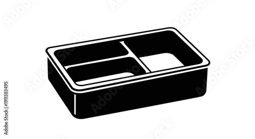 Black Divided Food Pan Container for Buffet, Catering, and Food Service