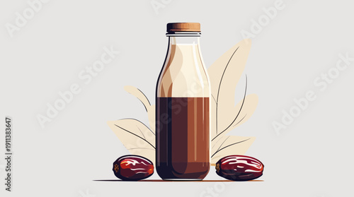 Healthy Date Milk Drink in Bottle
