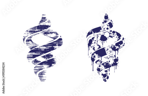 Grunge texture Grunge musical notes with scratches and paint splatters on white background  decorative elements Vintage Style