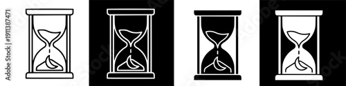 Eco-Friendly Time Passage Icon: Green Leaf Flowing in Abstract Hourglass Symbol