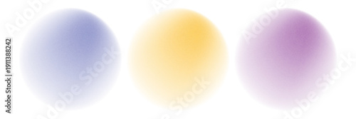 Set color circle gradient noise gradation. Abstract colorful watercolor blur mesh on isolated transparent background. Circle shape png.