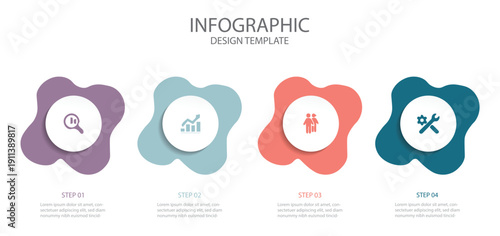 Timeline infographic design with 5 options or steps. Can be used for process diagram, workflow layout, info graph, annual report, flow chart.  