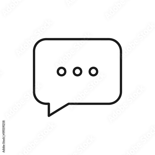 A minimalist speech bubble icon with ellipsis dots indicates typing or an ongoing message exchange.