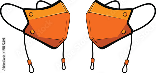 Protective face mask respirator safety equipment reusable breathing mask industrial protection gear vector illustration isolated modern design set