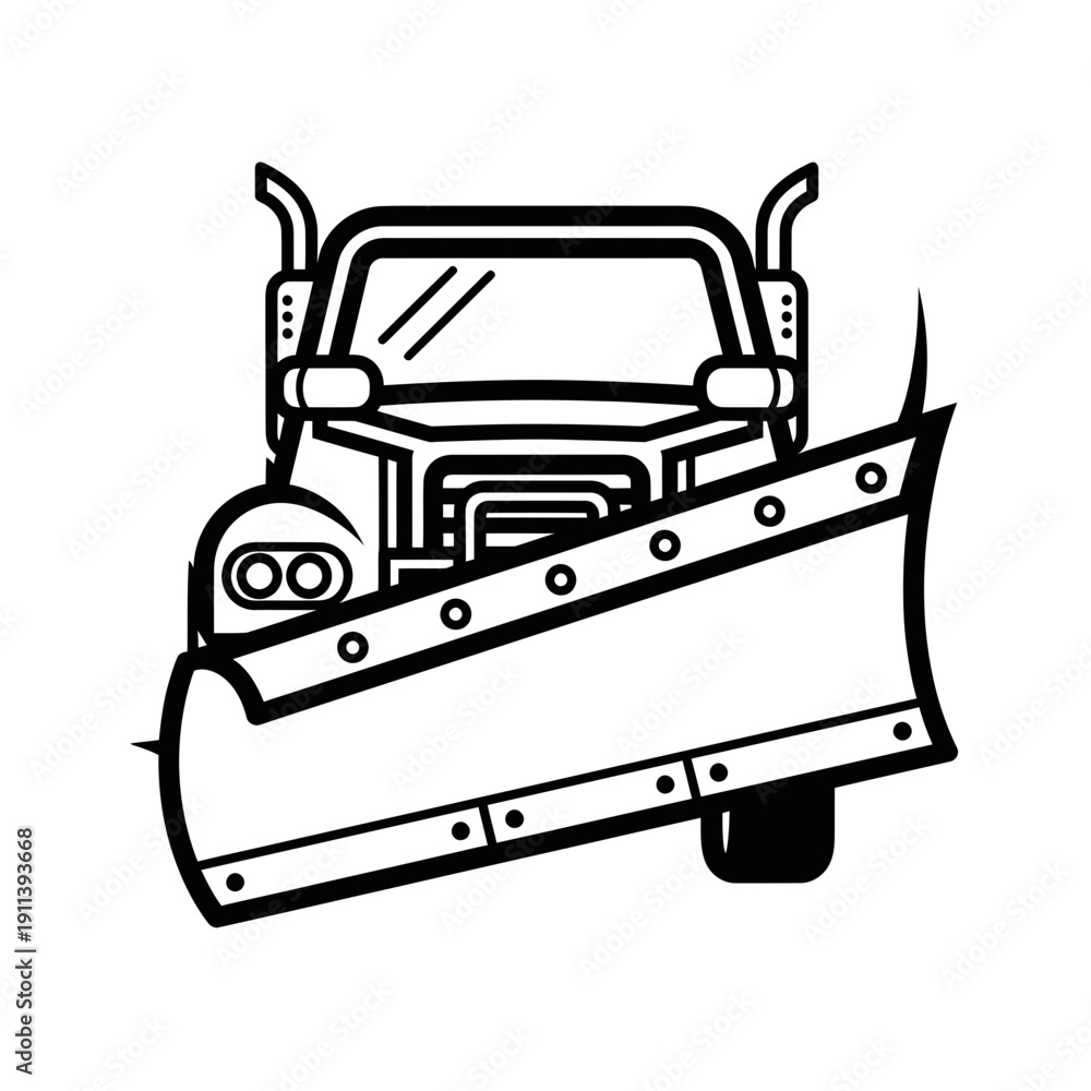 Obraz premium Snow Plow Truck Icon - Winter Snow Removal Vehicle Illustration