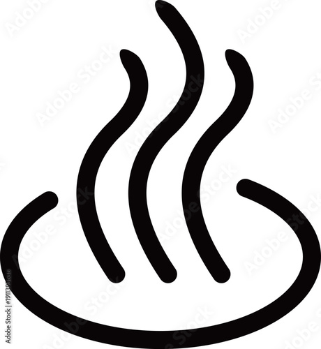 黒い温泉アイコンのベクターイラスト　Web　Adobe Illustrator Artwork