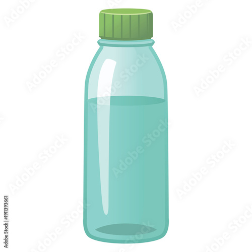 Pure Essence A pristine water bottle with a refreshing turquoise liquid, capturing the essence of hydration and vitality.