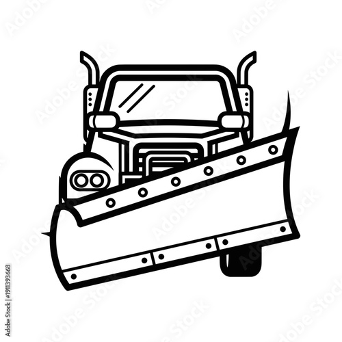 Snow Plow Truck Icon - Winter Snow Removal Vehicle Illustration