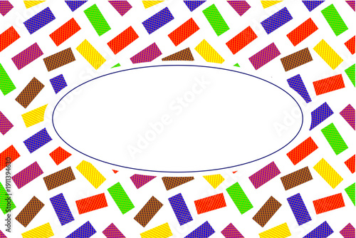 Wafer bread pattern frame background. Seamless waffle wafer pattern frame. Wafer cake pattern frame design. Fast food colorful wafer frame background.