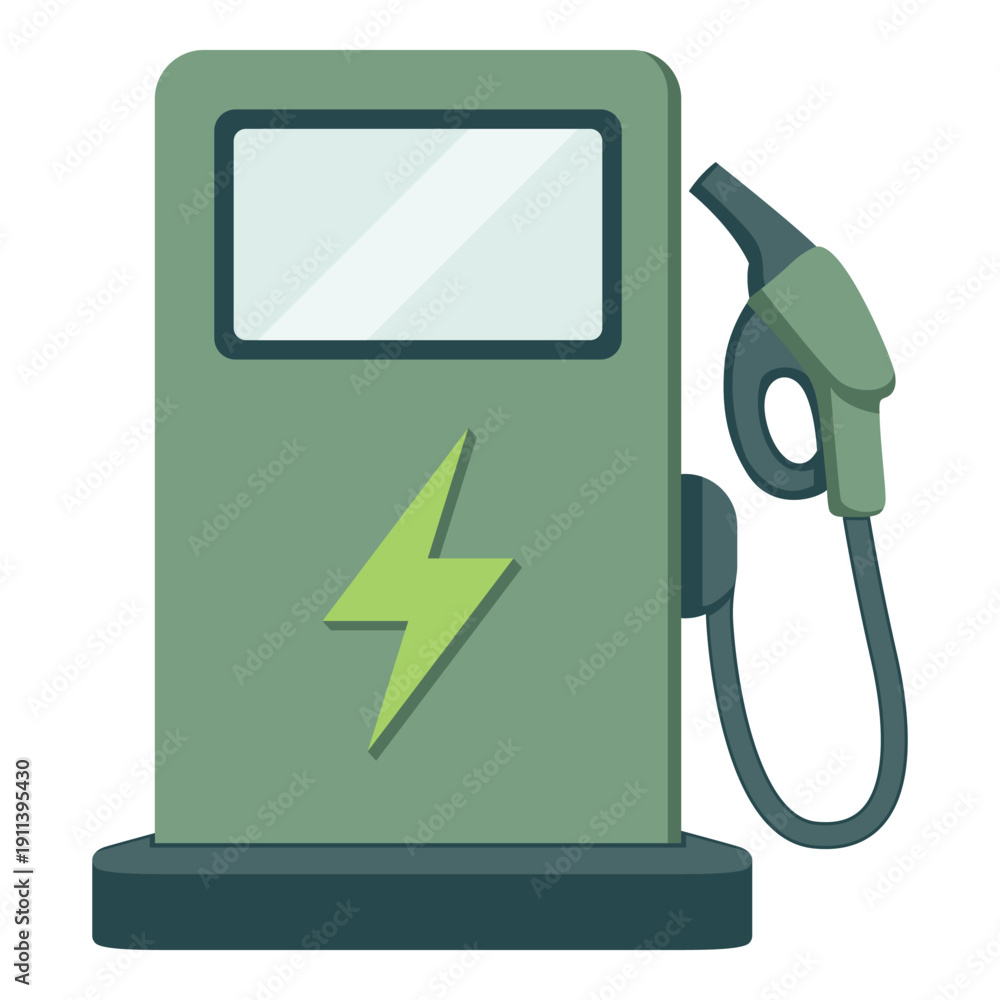 Fototapeta premium Charging Station for the Future An illustration of a modern electric vehicle charging station, symbolizing the growth of sustainable transport. 