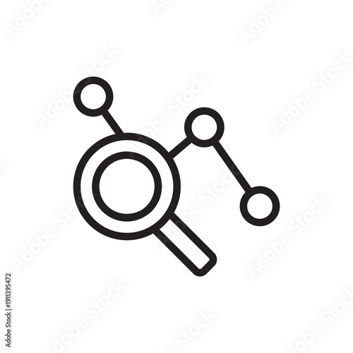 Link Building and Network Analysis Magnifying Glass Icon