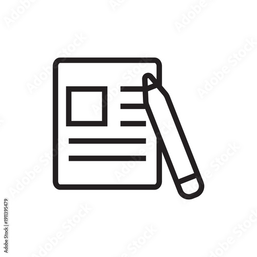 Content Creation Document and Pencil Line Icon