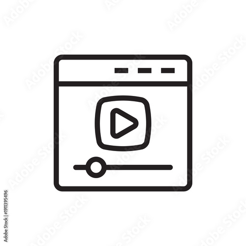 Free Download Video SEO Browser Player Interface Line Icon - GFXLoad