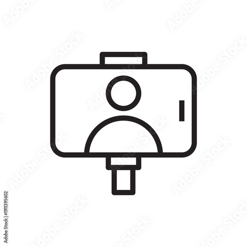 Vlogging Influencer Smartphone Selfie Stick Line Icon