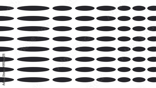 The speckled texture or rows of dots stretch out to create a rainbow shimmer effect between the circles.