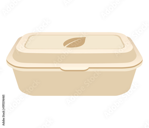 Eco-Friendly Food Container An eco-friendly food container, adorned with a leaf symbol, stands as a testament to sustainable living, perfectly encapsulating the essence of a conscious lifestyle.