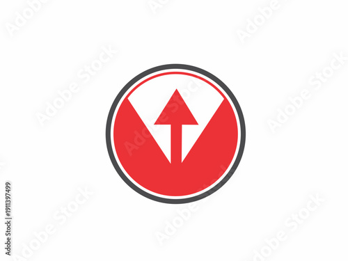 Free Download Modern Red Arrow Up in Circle Logo Icon Design - GFXLoad