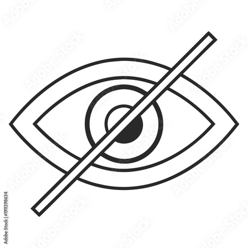 Hide Password and Sensitive Content Line Icon - Invisible Interface Symbol