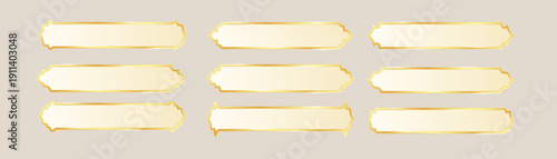 Gold Islamic Elegant Ornamental Label Frame Vector 