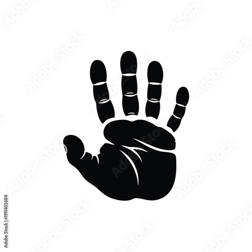 Black Handprint Silhouette Symbol Graphic Design.