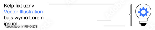 Innovation, engineering, creativity, problem solving, automation, technical progress. Lightbulb with gear as its core element. Innovation and engineering concepts visually