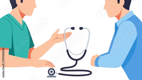 Healthcare consultation concept with medical professionals using stethoscope