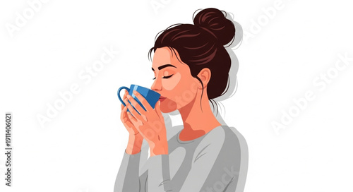 woman with a cup of coffee