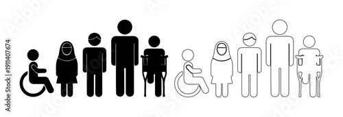 Diverse group of people icons representing inclusivity and accessibility for all.
