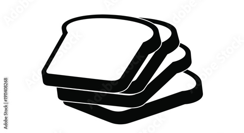 A stack of bread slices presented as a bold silhouette